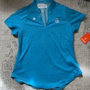 🧡NWT Elevate Antero Polo Aspen Blue Heather Top Women's S